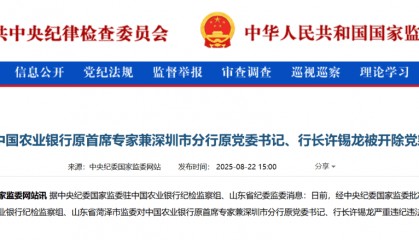 农行许锡龙，被开除党籍