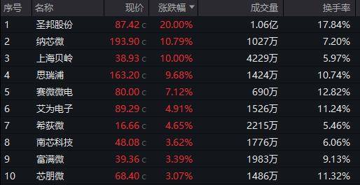 模拟芯片板块大涨,圣邦股份、纳芯微、上海贝岭等涨停
