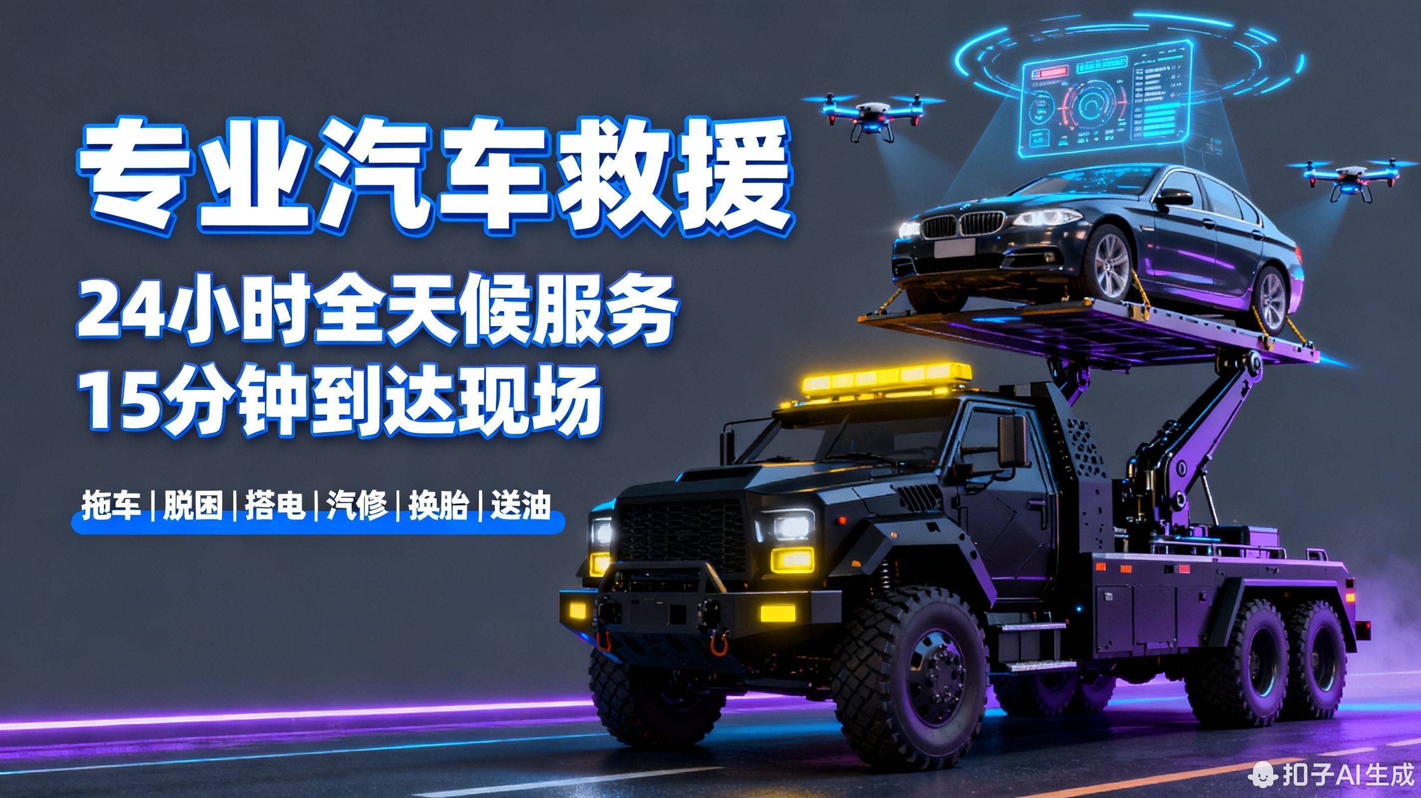 铜陵汽车救援电话_附近拖车_24小时高速救援